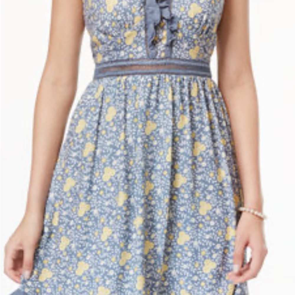 Floral Blue and Yellow Women's Dress